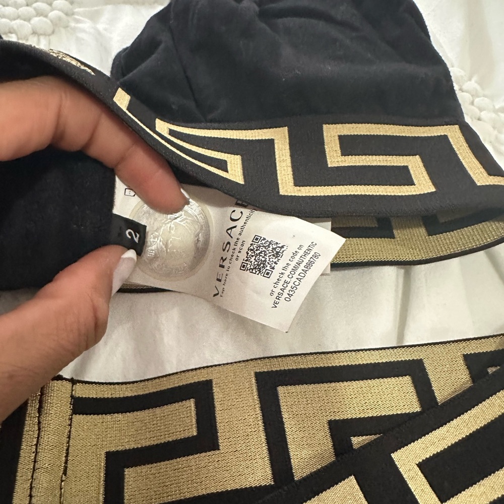 Versace Black and Gold Greek Key Bucket Hat